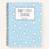 Personalize Polar Bear Blue Baby's First Journal ノートブック (正面)