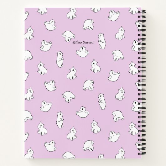 Personalize Polar Bear Pink Baby's First Journal ノートブック (裏面)