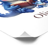 Personalize Reading Dragon Custom Nursery Wall Art フォトプリント (角)