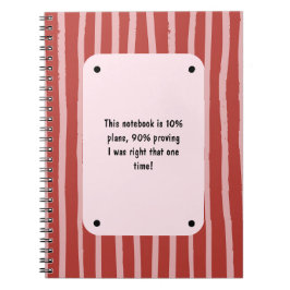 PERSONALIZE  Red and Pink Stripe Pattern Notebook ノートブック