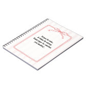 PERSONALIZE Red Ribbon Pink Stripe Pattern ノートブック (左側)
