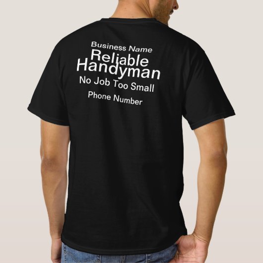 Personalize Reliable Handyman Entrepreneur  Tシャツ (裏面)