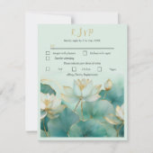 Personalize Response Card Lotus flower 出欠カード (正面)