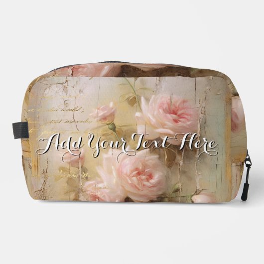 Personalize Romantic Roses Cosmetic Toiletry Bag ドップキット (正面)