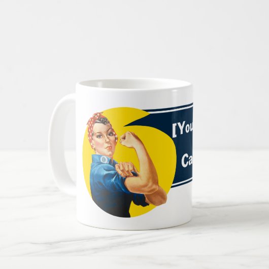 Personalize Rosie Riveterエンパワメント女性女性 コーヒーマグカップ (正面左)