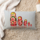Personalize Russian Matryoshka  stacking dolls ランバークッション (ブランケット)