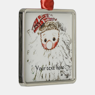Personalize Santa Artセラミックオーナメント メタルオーナメント