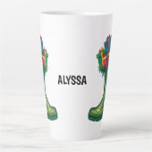 Personalize Santa's New Boots カフェラテマグ (正面)