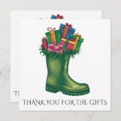 Personalize Santa's New Boots サンキューカード (正面/裏面)