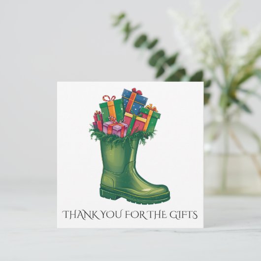 Personalize Santa's New Boots サンキューカード (スタンド正面)