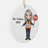 Personalize School Crossing Guard セラミックオーナメント (右)