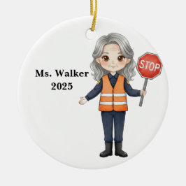 Personalize School Crossing Guard セラミックオーナメント