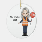 Personalize School Crossing Guard セラミックオーナメント (左)