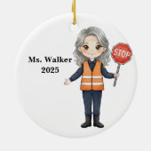 Personalize School Crossing Guard セラミックオーナメント (裏面)
