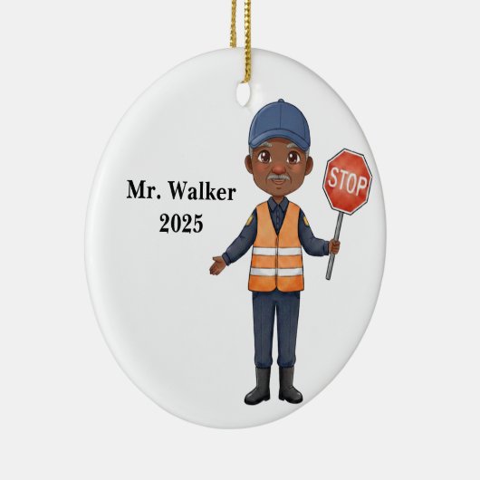 Personalize School Crossing Guard Ceramic Ornament セラミックオーナメント (右)