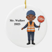 Personalize School Crossing Guard Ceramic Ornament セラミックオーナメント (裏面)