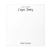 Personalize Script Notepad Stationery Gift Teacher ノートパッド (正面)