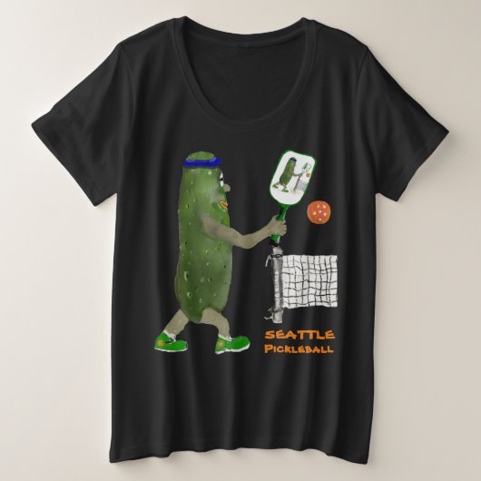 Personalize SEATTLE Mr. Pickle Pickleball プラスサイズTシャツ (デザイン正面)