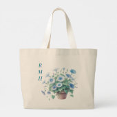 Personalize September Morning Glory Tote Bag ラージトートバッグ (裏面)
