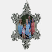 PERSONALIZE Silver Family Memories写真 スノーフレークピューターオーナメント (左)