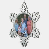 PERSONALIZE Silver Family Memories写真 スノーフレークピューターオーナメント (右)