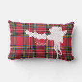 Personalize Single  Flower Trim Plaid Decorator  ランバークッション (裏面)