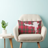 Personalize Single  Flower Trim Plaid Decorator  ランバークッション (椅子)