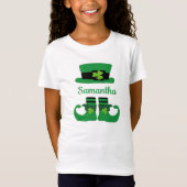 Personalize St. Patrick's Leprechaun Green Black Tシャツ (正面)