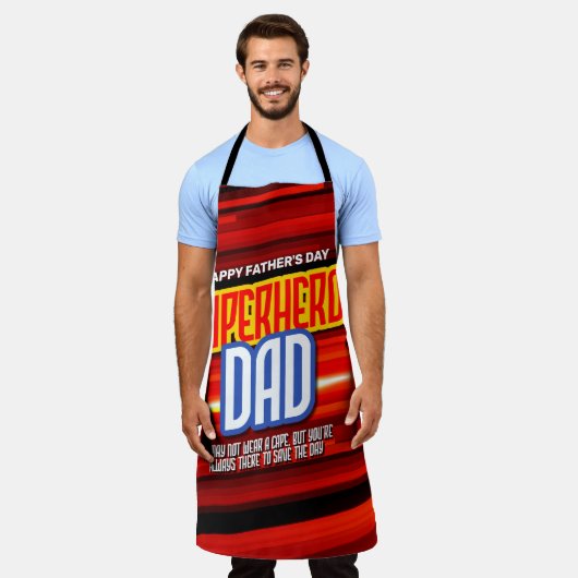 Personalize SuperHeroパパ エプロン (着用した状態)