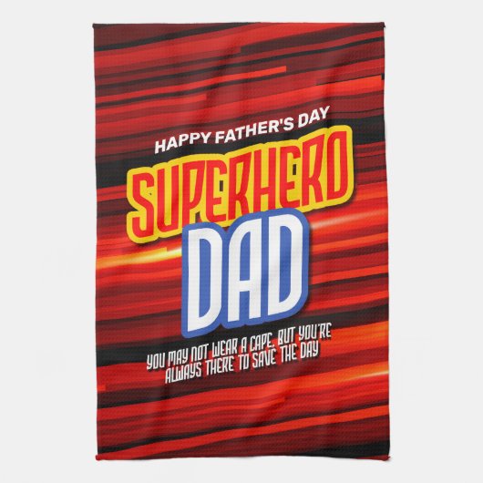 Personalize SuperHeroパパ キッチンタオル (縦)