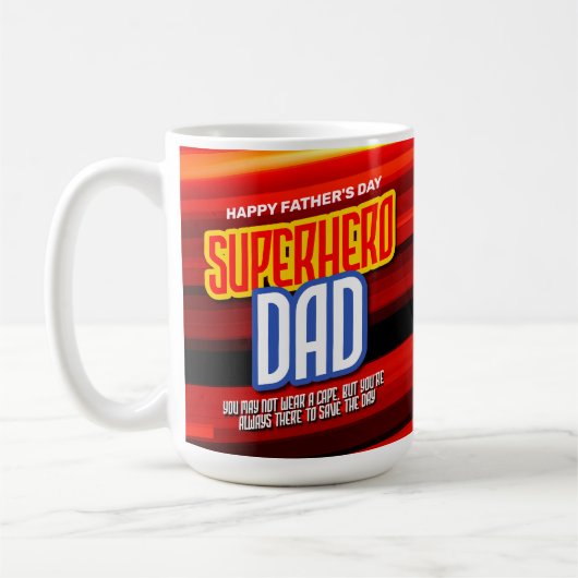 Personalize SuperHeroパパ コーヒーマグカップ (左)