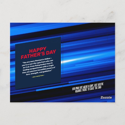 Personalize SuperHeroパパ ポストカード (裏面)