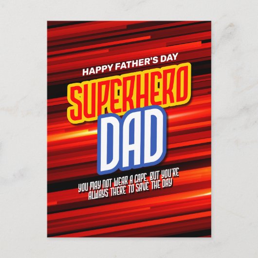 Personalize SuperHeroパパ ポストカード (正面)