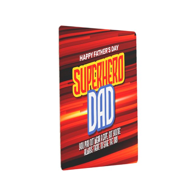 Personalize SuperHeroパパ メタルプリント (3/4)