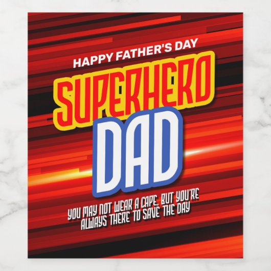 Personalize SuperHeroパパ ワインラベル (シングルラベル)