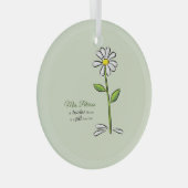 Personalize, Teacher Thank You, Religious Flower ガラスオーナメント (正面右)