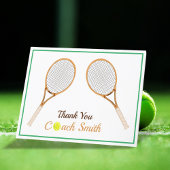 Personalize Tennis Coach Thank サンキューカード
