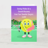 Personalize Tennis Lover Shoulder Surgery Get Well カード (正面)