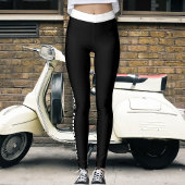 Personalize Text Cute Black White Stripes Template レギンス