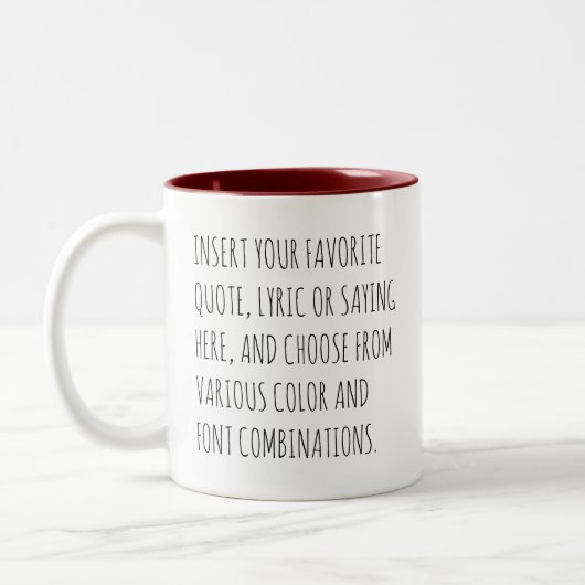 Personalize Text Mug with Your Words Customizable  ツートーンマグカップ (左)