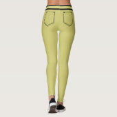 Personalize Text Name Olive Black Stripes Fun Gift レギンス (裏面)