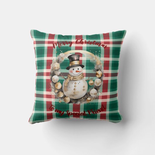 Personalize this Unique Christmas Throw Pillow クッション (裏面)