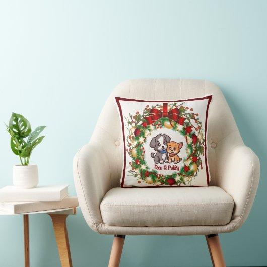 Personalize this Unique Christmas Throw Pillow クッション (椅子)