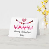 Personalize Valentinesデイカードピンクハート カード (黄色い花)