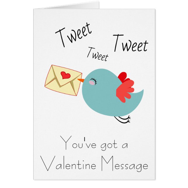 Personalize Valentines Tweet Love Card (正面)