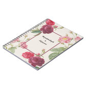 PERSONALIZE Vintage Rose Flower Notebook ノートブック (左側)