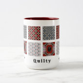 Personalize w/4 Photos Template & Title ツートーンマグカップ (中央)