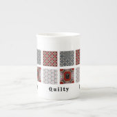 Personalize w/4 Photos Template & Title ボーンチャイナマグカップ (正面)