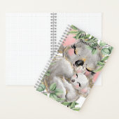 Personalize Watercolor Koala Bear, Baby Sketchbook ノートブック (内側)