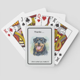 Personalize Watercolor Pet Rottweiler Portrait トランプ